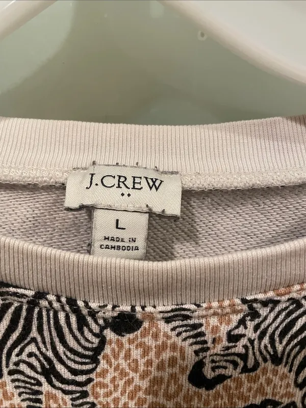 J. Crew Cream and Black Zebra-Print Crewneck Sweatshirt - Image 2