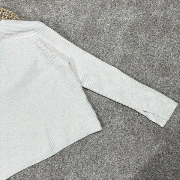 Athleta Cashmere Blend Felicity Cozy V-Neck Sweater Longsleeve Magnolia White XS - Image 10