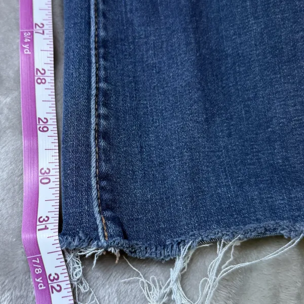 American Eagle Womens Size 12 High-Rise Skinny Kick Jeans Raw Hem Stretch Denim - Image 9