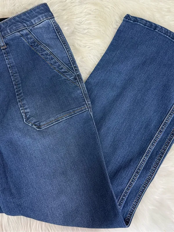 Democracy Ab Technology Bootcut Jeans Size 8 Stretch Blue Patch Pocket - Image 3