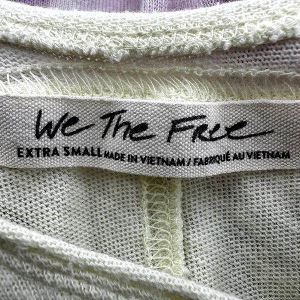 Free People Spring Break Combo Dip Tie Dye Paradise Tee Ombre Cream Purple XS - Image 3
