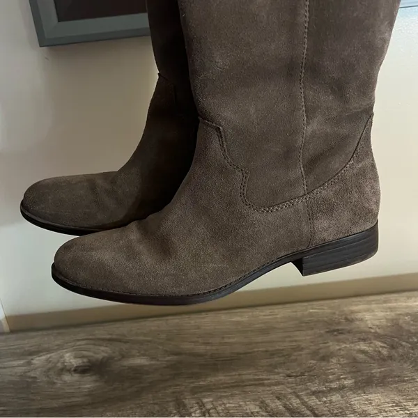 Frye & Co Tania Suede Riding Boots Pull On Brown Taupe Women’s Size 8 - Image 5