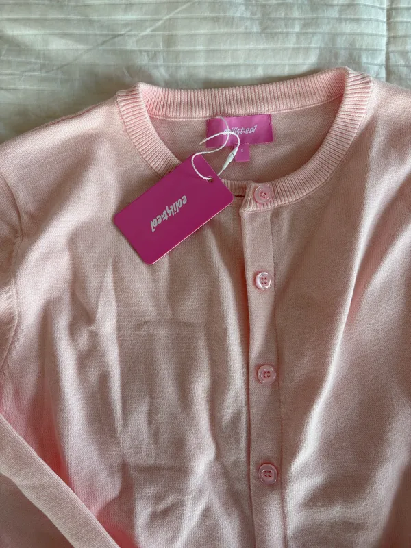 Edikted Pink Shlo Knitted Cardigan - Image 3