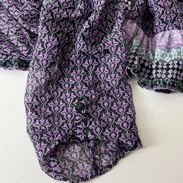 World Market Purple Boho Geometric Shift Dress S/M Pocketed Dark Fairy Whimsy - Image 6