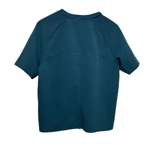 Figs Women Minimalist Professional Scrub Top S Teal Technical Collection Pocket - Image 2