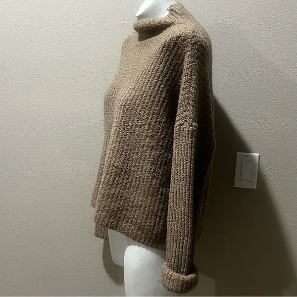 Anthropologie tan knit pullover sweater - Image 3