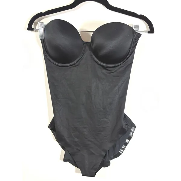 Spanx Suit Your Fancy Strapless Cupped Brief Bodysuit 10205R Very Black Medium - Image 4