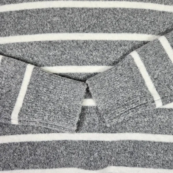 J. Crew Gray White Relaxed Stripe Turtleneck Sweater Dress XS Wool Blend BC720‎ - Image 3