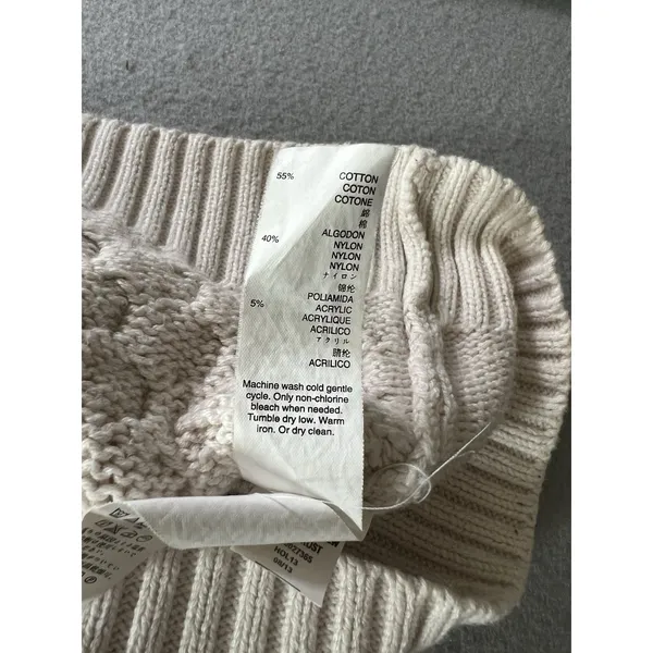 Gap Women's Large Honeycomb Crew Neck‎ Sweater Ivory Frost - Image 8