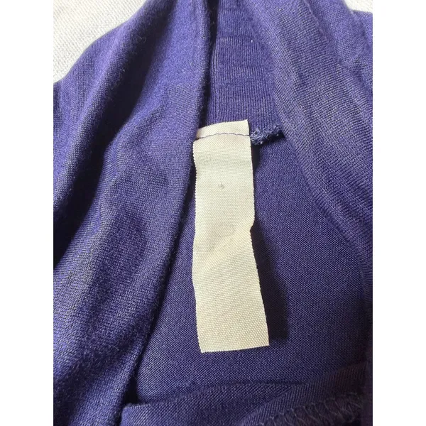 Navy Sleeveless Ruched Turtleneck Tunic L Minimalist Office - Image 10