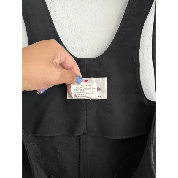 Vintage Obermeyer Skiwear Overalls Women's 6L Black Bibs Stirrups Wool‎ Blend - Image 11