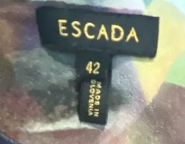 Escada Abstract Watercolor Print Sleeveless Sheath Dress - Image 3