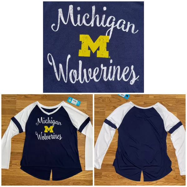 Michigan Wolverines Long Sleeve Lightweight Graphic Shirt Juniors Large 11/13 - Image 2