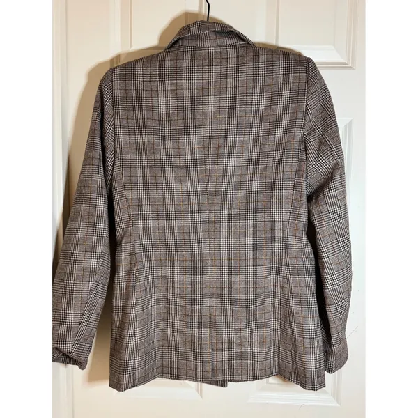 New! Allegra K Women's Plaid Blazer One Button Lapel Neck‎ Jacket - Image 10