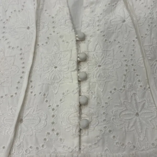 Vineyard Vines 🌟🌟 Island Cotton Eyelet Swing Tiered Tie Neck Dress White Sz Xs - Image 7