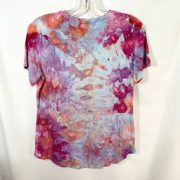 Old Navy Small Top Handmade Tie Dye Luxe T-Shirt‎ Pink Blue Festival Boho 1119 - Image 3