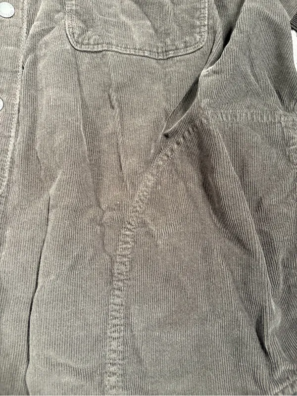 Aerie offline Corduroy Button-Up Shirt Jacket in Charcoal small - Image 7