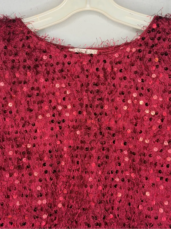 Easel Los Angeles Red Sequin Top - Image 2