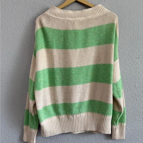 Free People Cassidy Off The Shoulder Sweater Size XS Striped Oversized - Image 6