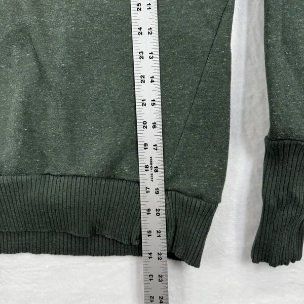 Aloha Island ALO Yoga Haze‎ Funnel Neck Sweatshirt Green Speckled Turtleneck Thumbholes XS - Image 3