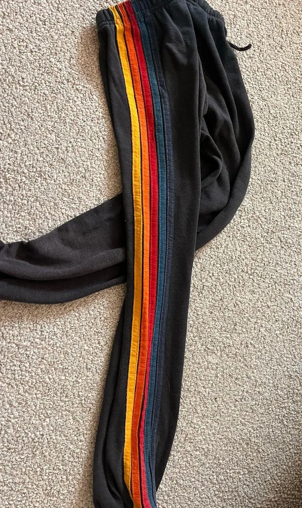 Aviator Nation 5 Stripe Sweatpants Grey M - Image 2
