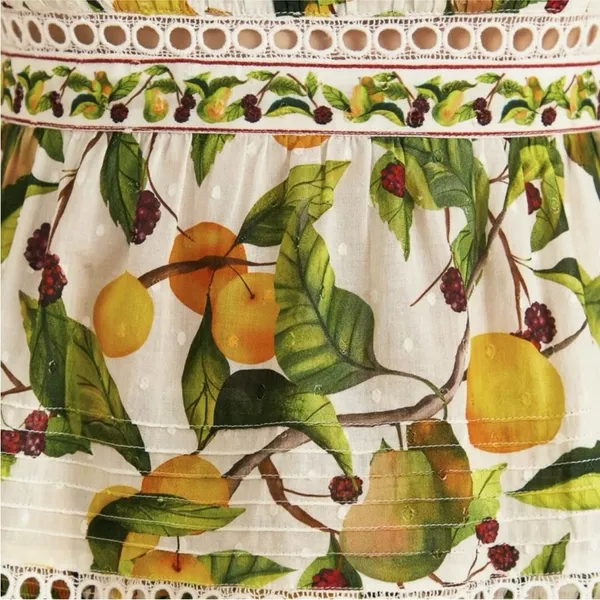 Farm Rio 100% cotton fruit orchid blouse NEW - Image 5