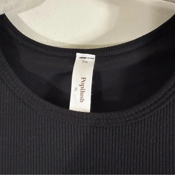 NWT Popilush No Shaper Modal Sleeveless Unlined Black Ribbed Mini Tank Dress XL - Image 7