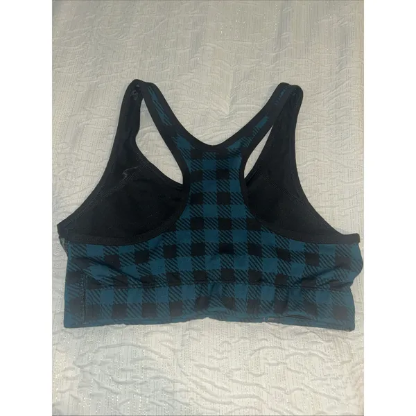 PINK Victoria's Secret Ultimate Sports Bra Size M‎ Checkered Teal And Black - Image 3