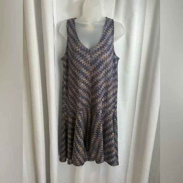 Maeve Anthropologie Westwater Chevron Knit Shift Dress Size Medium‎ EUC 0368 - Image 3