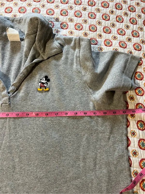 Vintage 90s Disney Store Gray Mickey Mouse Gray Polo shirt size XL - Image 5