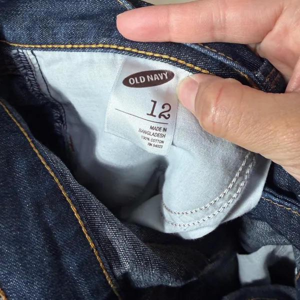 Old Navy Y2K Dark Wash Denim Mini Skirt‎ Size 12 Indigo Blue Cotton - Image 4