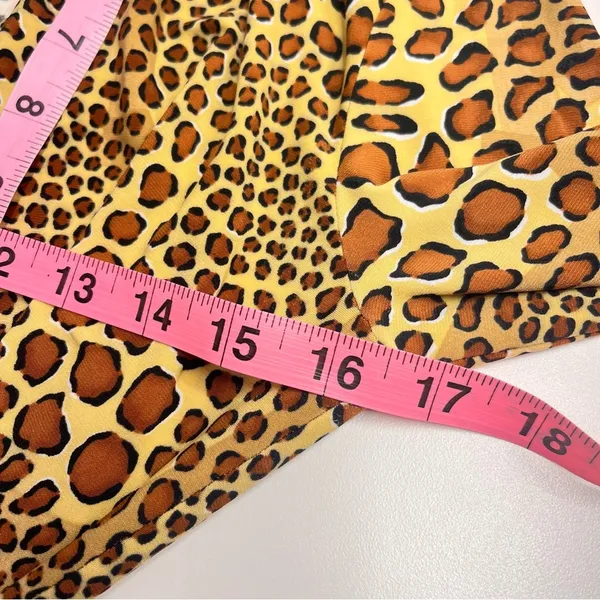 Norma Kamali animal print dress long sleeved v‎ neck ruched size small stretchy - Image 8