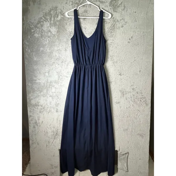 Show Me Your Mumu Kendall Maxi Dress Navy Blue Wedding Bridesmaid Large New - Image 4