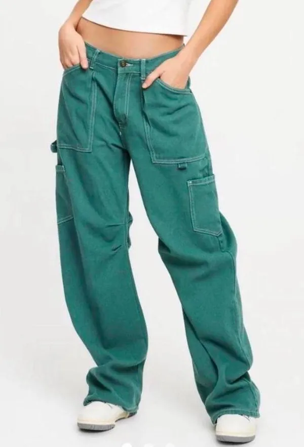 LIONESS Green Cargo Pants - Image 2