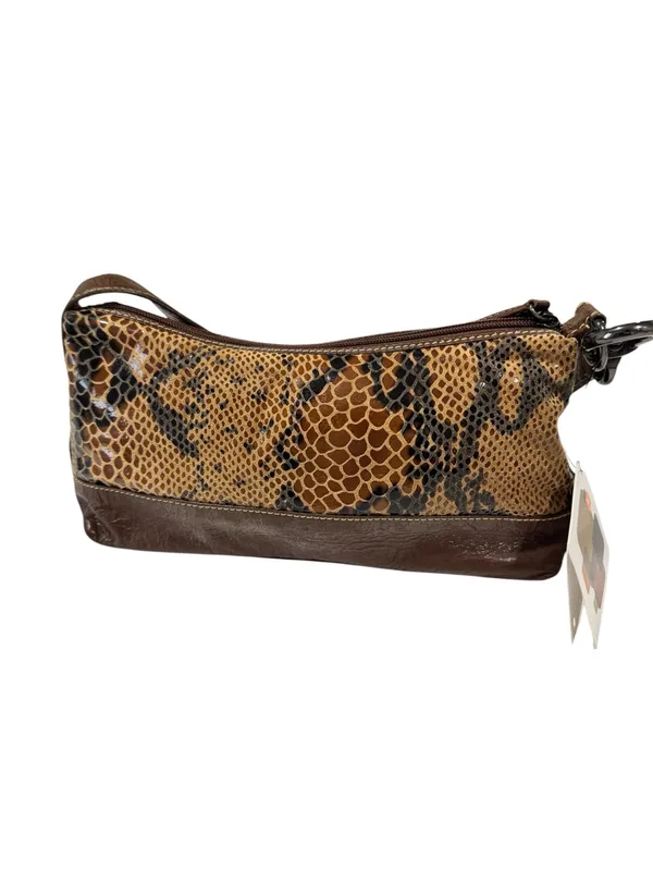 Wilsons Leather Faux Snakeskin Shoulder Bag NWT Brown Python Print Baguette - Image 4