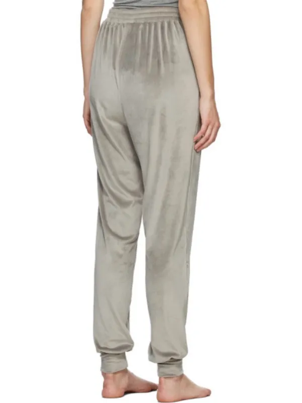 SKIMS Velour Joggers Smoke Gray Large L Velvet Zip Pocket Sweatpants Cozy Y2K - Image 6