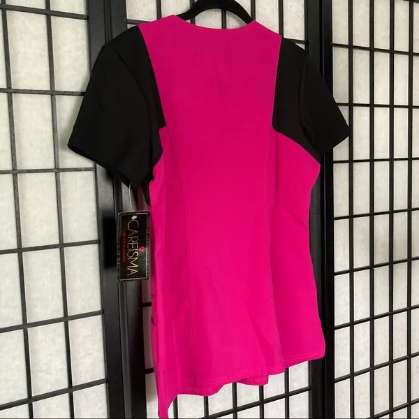 Careisma Keyhole Neck Scrub Top Pink Black Small - Image 7