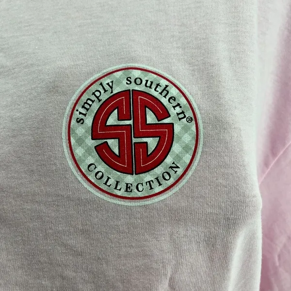 Simply Southern Preppy Teach Love Inspire Teacher Shirt Pink Womens Size XL - Image 3