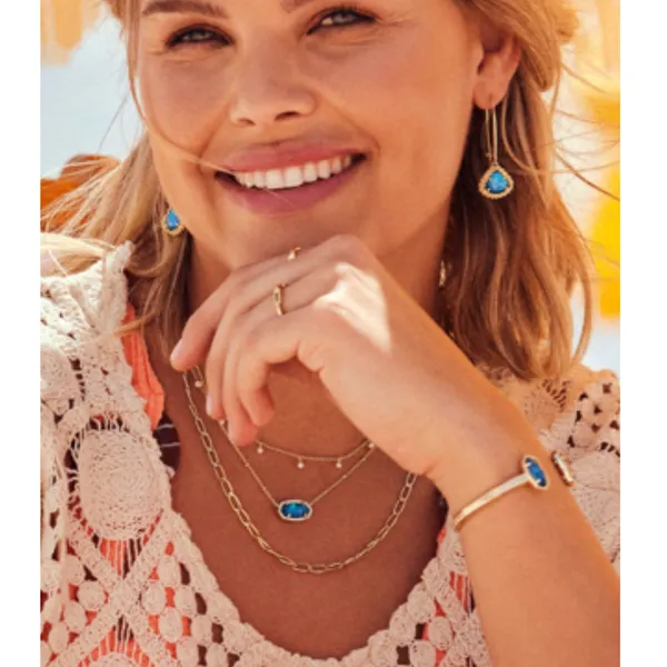 NWT! Kendra Scott Elton Gold Stone Cuff Bracelet in Cobalt Howlite (MSRP $65) - Image 5