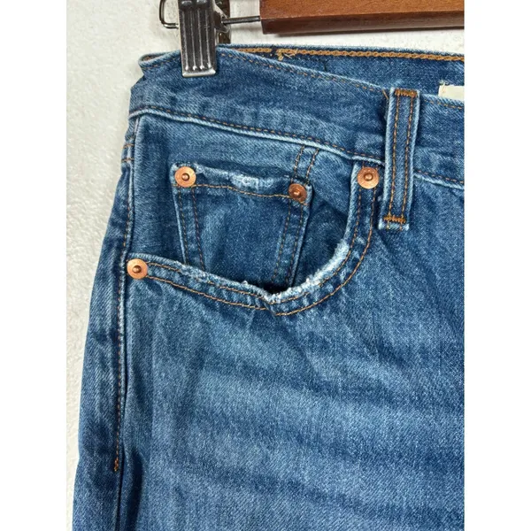 Levi's Low Pro Straight Leg Jeans Women's Size‎ 25 Blue Distressed Ripped - Image 7