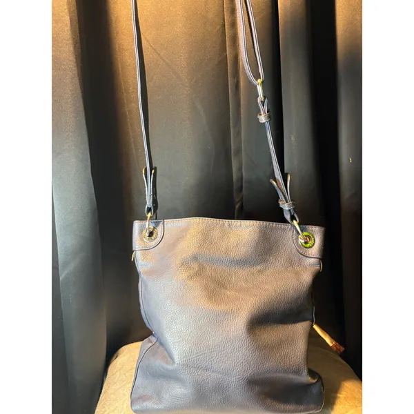 Rosetti Navy Blue Pebble Faux Leather Crossbody Bag Organizer Purse Silver Tone - Image 8