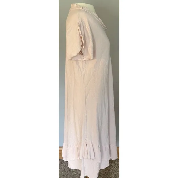 Oh My Gauze Dress‎ Women’s Sz 1 (S-M) Light Pink Flowy Short Sleeve Slit Sleeve - Image 4