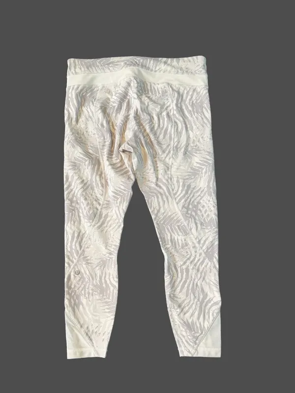 Lululemon Inspire Tight II Mesh Palm Camo White Nimbus 10 Zip Pocket Crop Yoga - Image 6