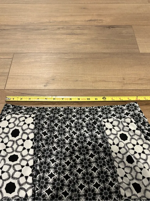 New directions pull on floral boho Printed Wide-Leg Pants Black‎ & White medium - Image 6