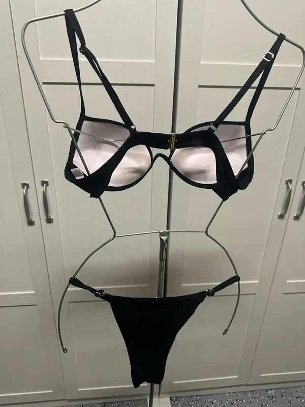 SHEIN Black Ribbed  Bikini Set - Image 3