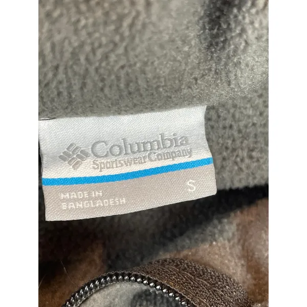 Columbia Gray Full Zip Fleece Jacket White Logo Size S Outdoor Style Gorpcore - Image 5