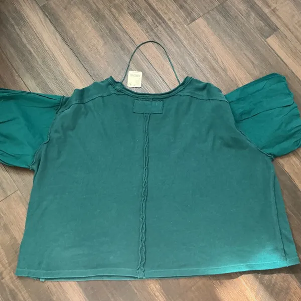 Free People We The Free Junebug Green Puff Sleeve Boxy Top S OB1683783 New - Image 6