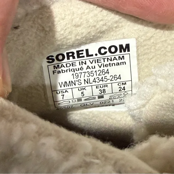 SOREL HARLOW WATERPROOF LACE COZY ANCIENT‎ FOSSIL Size 7 A48 - Image 11