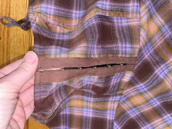 Urban Outfitters brown and purple plaid mini dress - Image 4