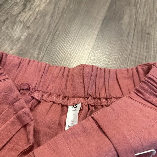 Halara Pink Linen Blend Wide Leg Pants XS Pull On Casual NWT - Image 4